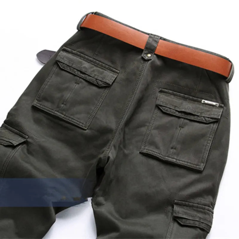6 Pockets Fleece Warm Cargo Pants Men Clothing Thermal Work Casual Winter Pants For Men Military Black Khaki Army Trousers Male (Please Follow Size Chart)