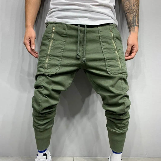 Cargo Pants Men Green Fashion Casual Pencil Trousers Multi-Pocket Zipper Hip Hop Style Men Harem Pants Joggers штаны