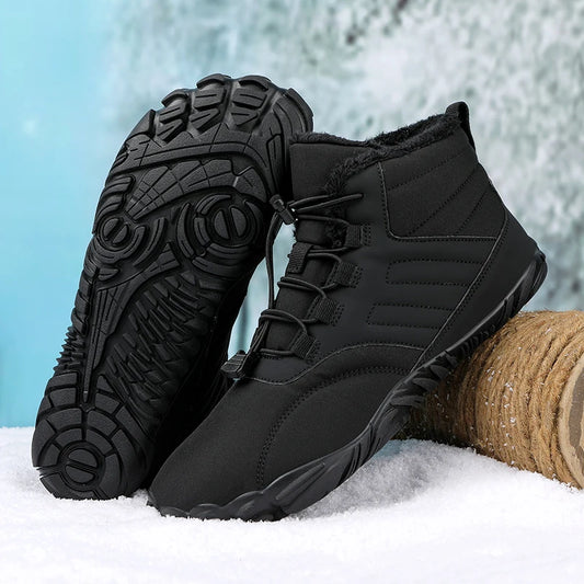 Winter Warm Boots for Men Women Snow Barefoot Casual Shoes Outdoor Cotton Shoes Ladies Warm Fur Men Ankle Shoes Male Snow Boots  (Please Follow Size Chart)