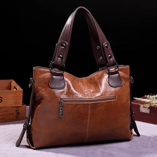 Fashion Casual Tote Bag Women Handbags Soft Leather Shoulder Bags Vintage Big Capacity Crossbody Hand Bag For Ladies