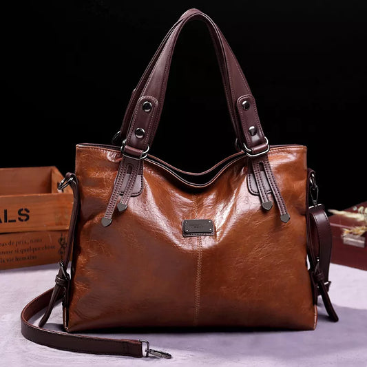 Fashion Casual Tote Bag Women Handbags Soft Leather Shoulder Bags Vintage Big Capacity Crossbody Hand Bag For Ladies