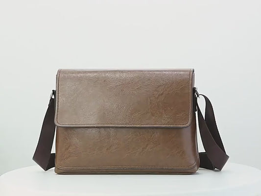 High Capacity Men Fashion PU Leather Handbags, Laptop Bags Male Business Travel Messenger Bags, Crossbody Shoulder Bag