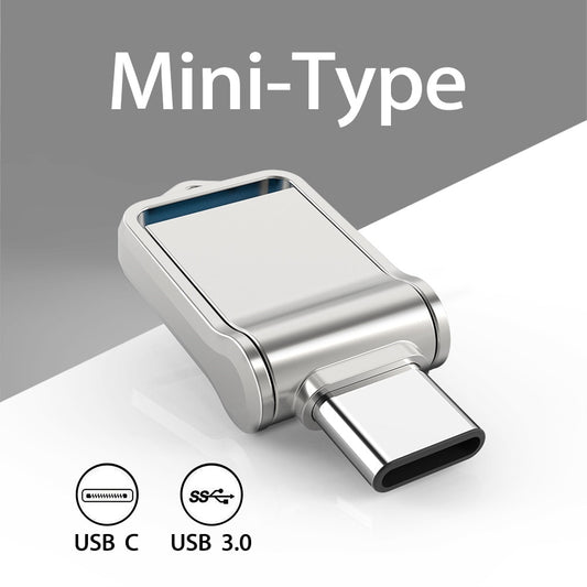Mini Type C Ultra Dual USB 3.0 Flash Drive Memory Stick Thumb Drive U Disk 32GB 64GB 128GB