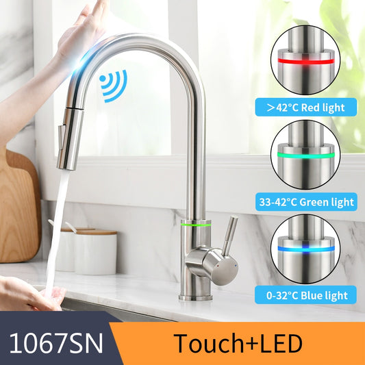 Smart Touch Kitchen Faucets, Crane For Sensor Kitchen Water Tap Sink Mixer Rotate Touch Faucet Sensor Water Mixer KH-1005