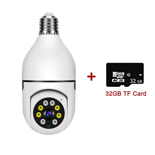Wifi Bulb Surveillance Security Camera HD 1080P  E27 Indoor Wireless Two-way Audio IP Camera IR Automatic Human Tracking Monitor.